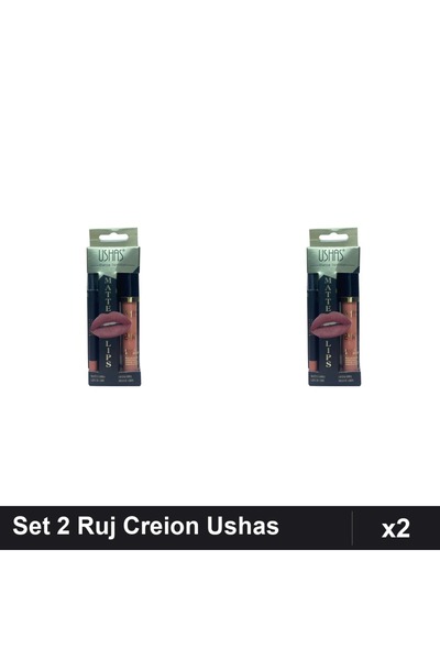 TLM Set 2 Ruj + Creion Ushas nr 17, Buze Gloss, Makeup Complet