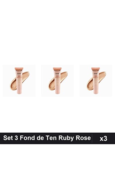 Ruby Rose Set of 3 Skin Perfector Foundation 04, Full Coverage