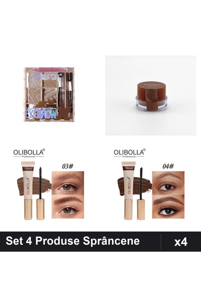 OLİBOLLA Set of 4 Eyebrow Products SevenCool Ruby Rose Olibolla, Gel Eyeshado...