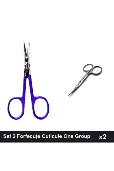One Group Set 2 Forfecuțe Profesionale Cuticule One Group, Argintiu și