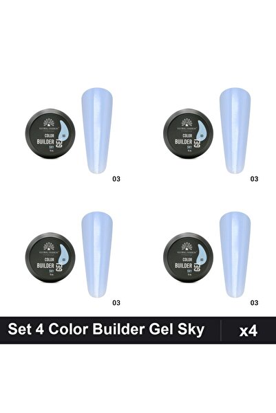 global fashion Set 4 Color Builder Gel UV 15g Sky Global Fashion, Constructie...