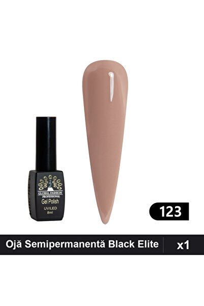 global fashion Ojă Semipermanentă Black Elite 8ml, Manichiură UV/LED,