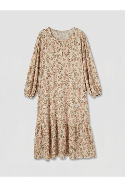 LC Waikiki Nevavm Collar Patterned Dress with a Difference
