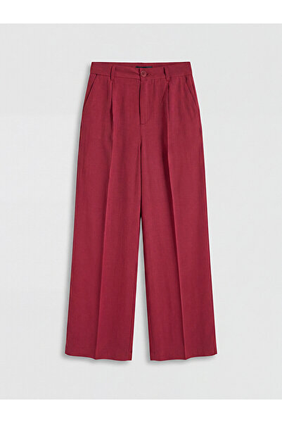 LC Waikiki Nevavm Women's Pleated Trousers with Linen Blend with a Difference