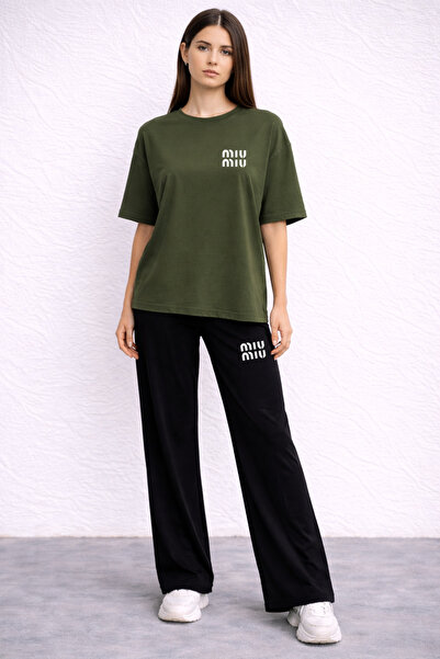 ZAVIXO Women's T-Shirt Pants Set 100% Cotton Comfortable Casual Combination