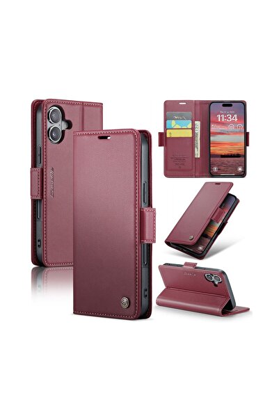 Caseme 023 Luminus Θήκη Πορτοφόλι Wine Red (Apple iPhone 16 Plus)