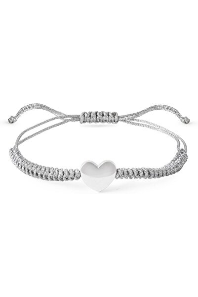 MINZA Heart Women's Bracelet, 925 Sterling Silver, Woven Braided Bracelet, Ha...