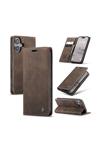 Caseme 013 Retro Θήκη Βιβλίο Coffee (Apple iPhone 16 Plus)