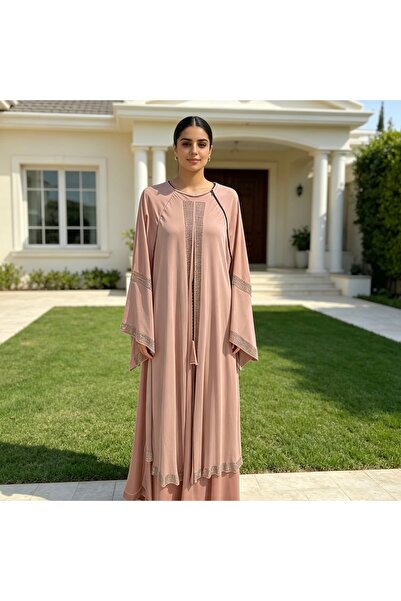 Bleco Luxury Rhinestone Dubai Abaya, Satin Loose Muslim Maxi Dress, Elegant A...