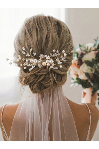 Take Two By Styli Gold Pearl and Crystal Hair Comb