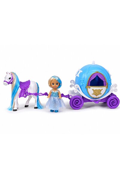 TOYSTURKA Prenses At Arabalı Oyuncak Bebek Seti – Atlı Faytonlu Masal Arabası...