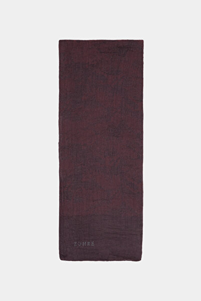Zühre Brush Textured Patterned Claret Red Shawl 0057