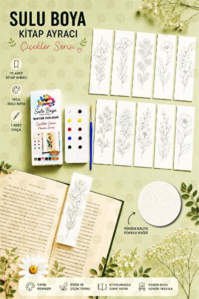 TUĞSET Sulu Boya Kitap Ayracı Seti 10 lu set-T1590-