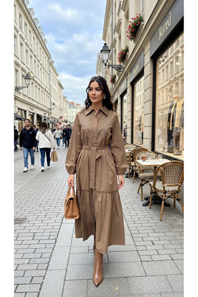Nuss 2040 Patterned Dress - Camel