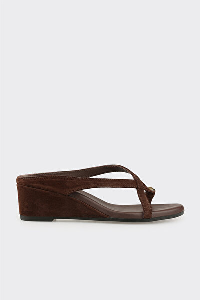 Elle Shoes Kahve Deri Kadın Terlik