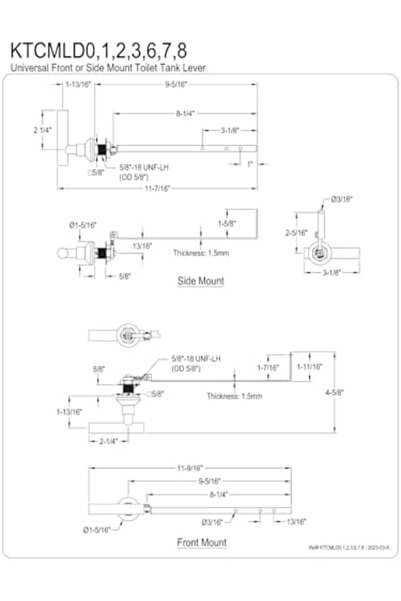 Yıldızan Nzr Beautestore Ktcmld0 Universal Front or Side Mount Toilet Tank Le...