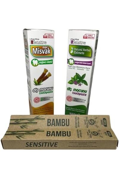 Yıldızan Nzr Beautestore Tooth Care Set Sensitive Toothpaste with Miswak Wood...