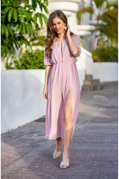 Awama Dress A515, Awama, Polyester, Powder pink, SM INTL