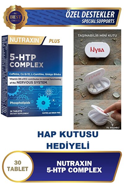 Nutraxin 5-HTP Complex Takviye Edici Gıda 30 Tablet - Hap Kutusu Hediyeli