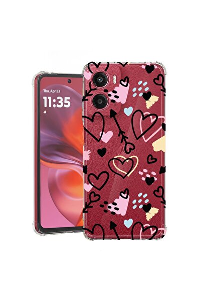 bestcase Θήκη για Motorola Moto G06 με σχέδιο με σύμβολα αγάπης, Αντικραδασμι...