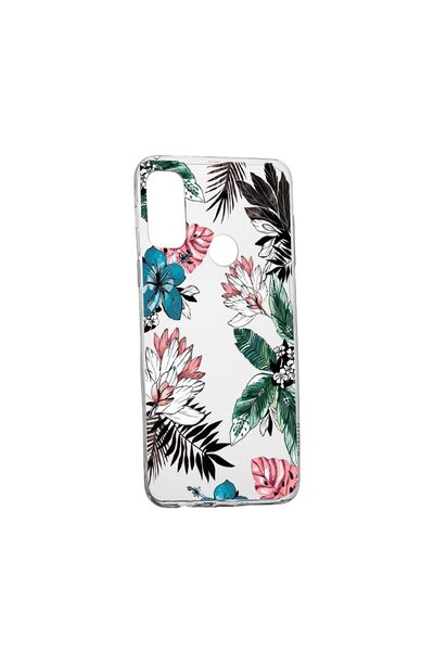 bestcase Husa Silicon Tropical Flowers, Compatibila Cu Motorola Moto E30, rez...