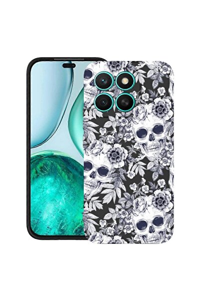 bestcase Ултра тънък TPU калъф, съвместим с Honor X6c, с черно-бял дизайн на ...