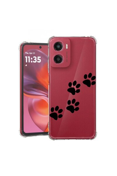 bestcase ¬Æ Husa pentru Motorola Moto G05, Anti Shock 1.5MM, Paw Prints, Prot...