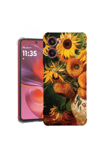 bestcase ¬Æ Husa compatibila Motorola Moto E15, Anti Shock 1.5MM, Sunflower P...