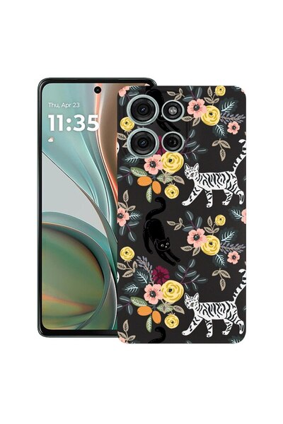 bestcase ¬Æ Husa pentru Motorola Moto G75, Cat Pattern, Slim Silicon 0.8MM, A...
