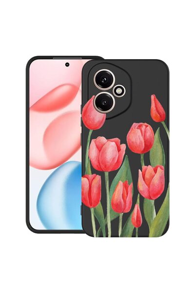bestcase Θήκη για Honor 400 με σχέδιο κόκκινες τουλίπες, TPU Ματ Εξαιρετικά Λ...