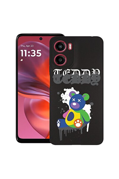bestcase Калъф за Motorola Moto G05, Мече в пастелни цветове, Тънък силиконов...