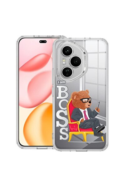 bestcase ¬Æ Husa Clear Silicon pentru Honor 400 Pro, Teddy Bear - I'm Boss, 2...