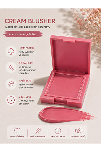 arbies beauty Studio Makeover Cream Blusher | Kremsi Yapılı Doğal Görünümlü A...