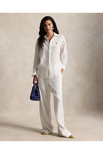 Ralph Lauren Black Label Pony İşlemeli Özel Kesim Keten Gömlek. 100044088.