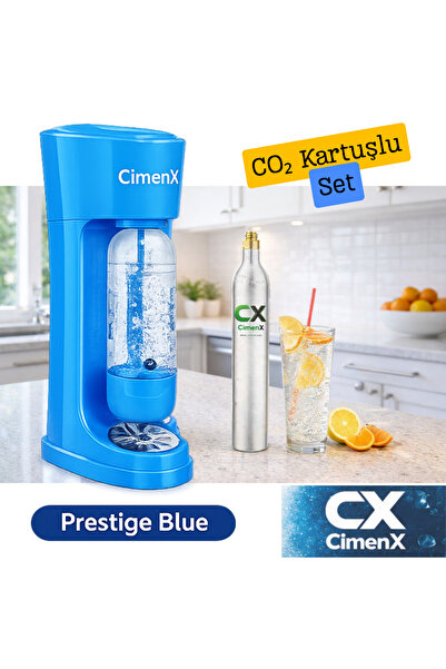 CİMENX Soda Maker – Blue Edition - Soda Kartuşlu Set