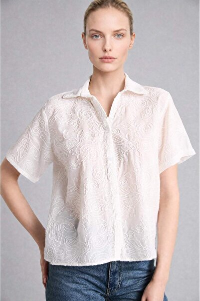 DeFacto Regular Fit Shirt with Collar Embroidery Short Sleeve Shirt H5865Ax26Hs