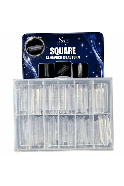 OEM Tipsuri pentru unghii, Dual Form Square Sandwich, 120 bucăți