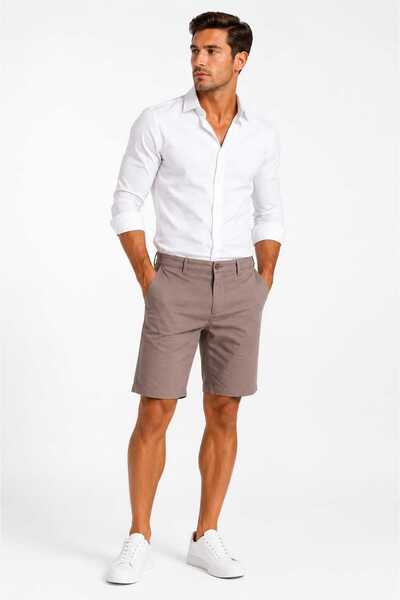 ANATOLIATEKSTILE Men's Shorts Plus Size Casual Premium Elegant Bermuda Shorts...