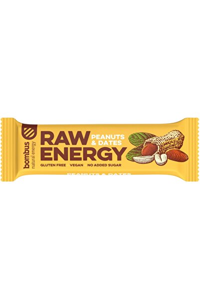 bombus Baton proteic Raw Energy cu arahide si curmale, 50g