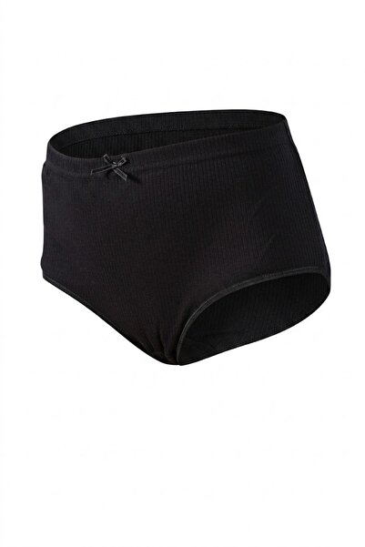 CottonVia 10 Pieces, High Waist, Women's Bato Panties, 100% Cotton, Black