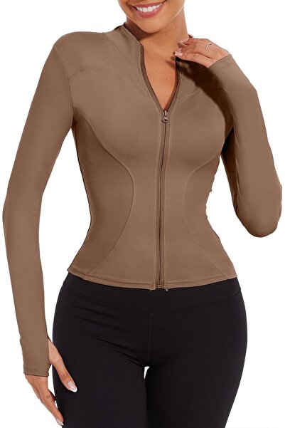CheChury Women's Lightweight Breathable Zipper Slim Fit Sports Jacket Running...