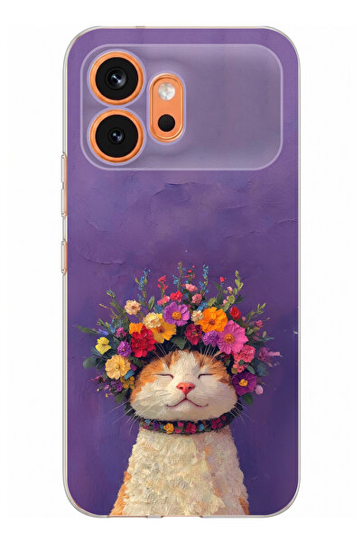 TechTree Honor 600 Uyumlu Frida Catlo kedi Baskılı Silikon Kılıf