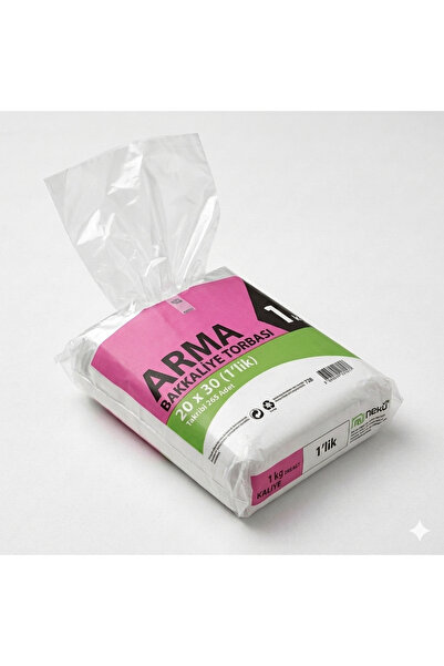 Arma Naksan Şeffaf Bakkaliye Şarküteri, Bakliyat, Şeker Torbası Poşeti 1'lik, 1 Kg 20 x 30 Cm, Ort. 265 Adet