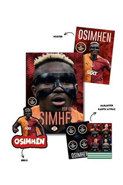 Dokuz Çoçuk Osimhen Book Set - Special Poster, Figurine, and Character Card B...