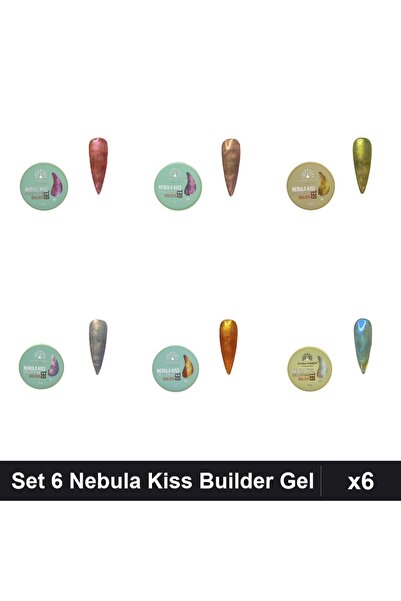 global fashion Set 6 Nebula Kiss Builder Gel 15g - Nr.02, 04, 05, 07, 11, 14