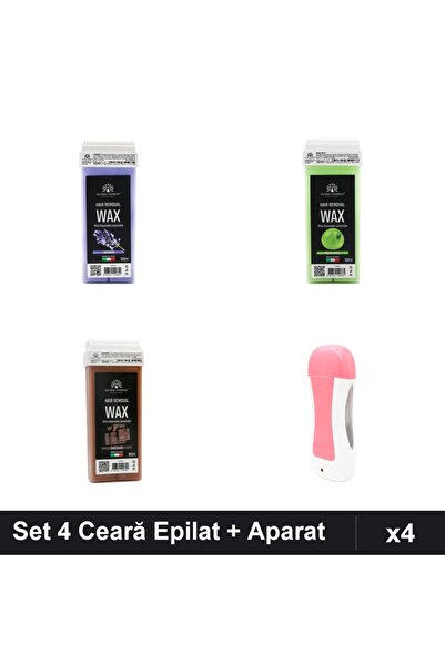 global fashion Set 4 Ceară Epilat Unică Folosință 100ml - Lavandă, Măr Verde,...