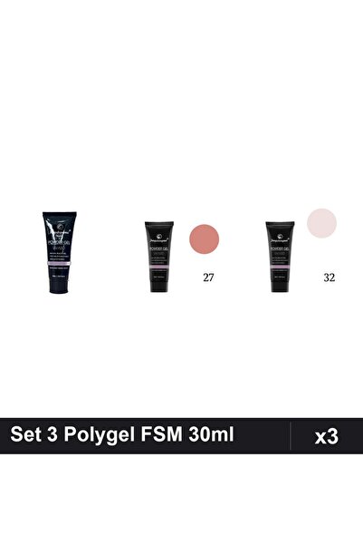 FSM Set 3 Polygel 30ml - Nr.22, Nr.27, Nr.32 - Construcție Unghii