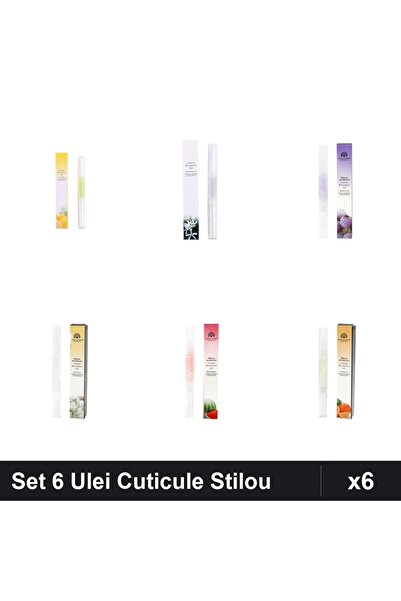 global fashion Set 6 Ulei Cuticule Tip Stilou - Lemon, Osmanthus, Afine, Jasm...