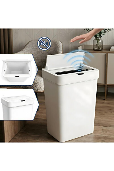 Salestore.ro Trash Can with Sensor, 50L, Automatic Odor-Resistant Lid, Water ...