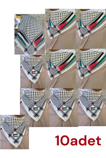 İSTANBULSTYLEMODA Eșarfă cu tematică palestiniană 50x50, unisex, potrivită pe...
